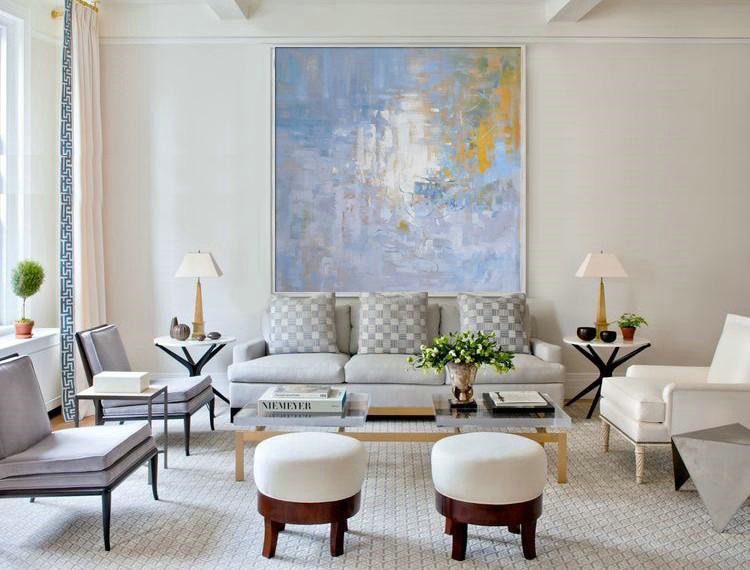 Extra Large Textured Painting On Canvas,Oversized Abstract Landscape Oil Painting,Original Abstract Painting Canvas Art,Blue,Yellow,White.etc
